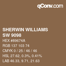 カラーコード: SHERWIN WILLIAMS<br>SW 9098 - Baked Cookie | qconv.com