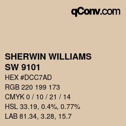 カラーコード: SHERWIN WILLIAMS<br>SW 9101 - Tres Naturale | qconv.com