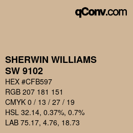 Color code: SHERWIN WILLIAMS<br>SW 9102 - Quinoa | qconv.com