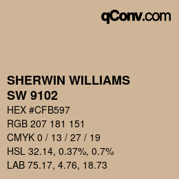 カラーコード: SHERWIN WILLIAMS<br>SW 9102 - Quinoa | qconv.com