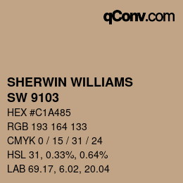 カラーコード: SHERWIN WILLIAMS<br>SW 9103 - Farro | qconv.com