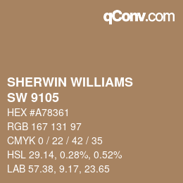Color code: SHERWIN WILLIAMS<br>SW 9105 - Almond Roca | qconv.com