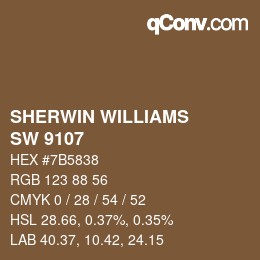 カラーコード: SHERWIN WILLIAMS<br>SW 9107 - Über Umber | qconv.com