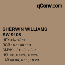 Code couleur: SHERWIN WILLIAMS<br>SW 9108 - Double Latte | qconv.com