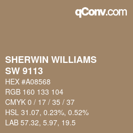 カラーコード: SHERWIN WILLIAMS<br>SW 9113 - Mudslide | qconv.com