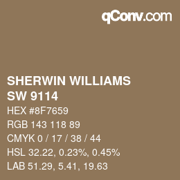 カラーコード: SHERWIN WILLIAMS<br>SW 9114 - Fallen Leaves | qconv.com