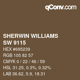Color code: SHERWIN WILLIAMS<br>SW 9115 - Cowboy Boots | qconv.com