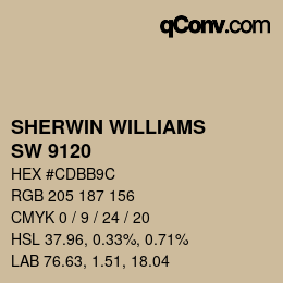 颜色代码: SHERWIN WILLIAMS<br>SW 9120 - Tumblin' Tumbleweed | qconv.com