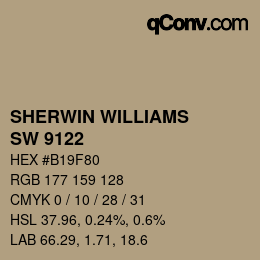 Color code: SHERWIN WILLIAMS<br>SW 9122 - Dried Edamame | qconv.com