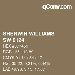 Color code: SHERWIN WILLIAMS<br>SW 9124 - Verde Marrón | qconv.com