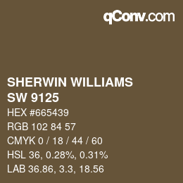 颜色代码: SHERWIN WILLIAMS<br>SW 9125 - Oliva Oscuro | qconv.com