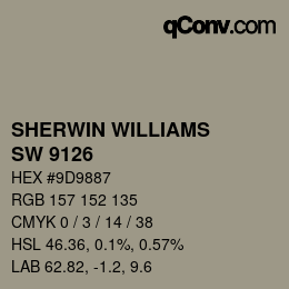 Color code: SHERWIN WILLIAMS<br>SW 9126 - Honed Soapstone | qconv.com