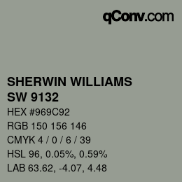 カラーコード: SHERWIN WILLIAMS<br>SW 9132 - Acacia Haze | qconv.com