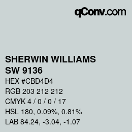 Color code: SHERWIN WILLIAMS<br>SW 9136 - Lullaby | qconv.com