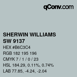 カラーコード: SHERWIN WILLIAMS<br>SW 9137 - Niebla Azul | qconv.com