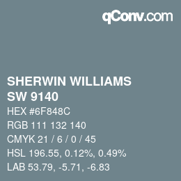 Color code: SHERWIN WILLIAMS<br>SW 9140 - Blustery Sky | qconv.com