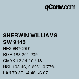 Color code: SHERWIN WILLIAMS<br>SW 9145 - Sleepy Hollow | qconv.com