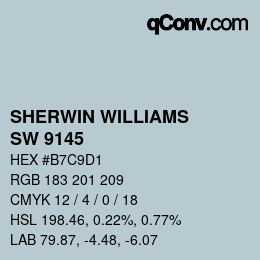 カラーコード: SHERWIN WILLIAMS<br>SW 9145 - Sleepy Hollow | qconv.com