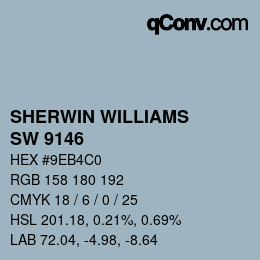 颜色代码: SHERWIN WILLIAMS<br>SW 9146 - Faded Flaxflower | qconv.com