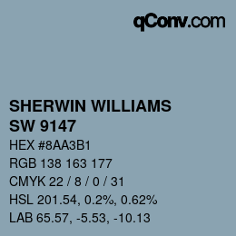 颜色代码: SHERWIN WILLIAMS<br>SW 9147 - Favorite Jeans | qconv.com