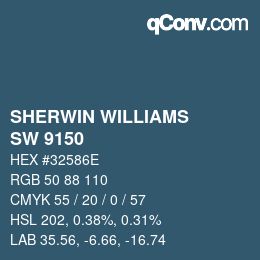 Farbcode: SHERWIN WILLIAMS<br>SW 9150 - Endless Sea | qconv.com