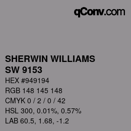 Color code: SHERWIN WILLIAMS<br>SW 9153 - Moonlit Orchid | qconv.com