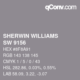 颜色代码: SHERWIN WILLIAMS<br>SW 9156 - Gris Morado | qconv.com