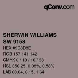 Color code: SHERWIN WILLIAMS<br>SW 9158 - Coquina | qconv.com