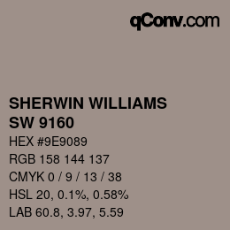 カラーコード: SHERWIN WILLIAMS<br>SW 9160 - Armadillo | qconv.com