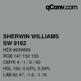 カラーコード: SHERWIN WILLIAMS<br>SW 9162 - African Gray | qconv.com