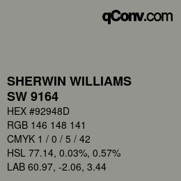 カラーコード: SHERWIN WILLIAMS<br>SW 9164 - Illusive Green | qconv.com