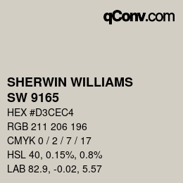 Farbcode: SHERWIN WILLIAMS<br>SW 9165 - Gossamer Veil | qconv.com