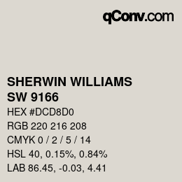 カラーコード: SHERWIN WILLIAMS<br>SW 9166 - Drift Of Mist | qconv.com