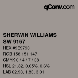 カラーコード: SHERWIN WILLIAMS<br>SW 9167 - Polished Concrete | qconv.com