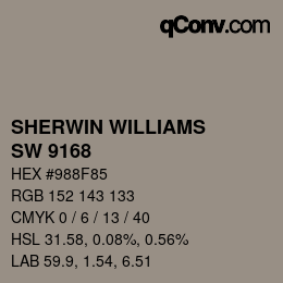 Farbcode: SHERWIN WILLIAMS<br>SW 9168 - Elephant Ear | qconv.com