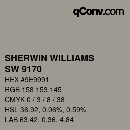 カラーコード: SHERWIN WILLIAMS<br>SW 9170 - Acier | qconv.com