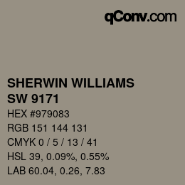 颜色代码: SHERWIN WILLIAMS<br>SW 9171 - Felted Wool | qconv.com
