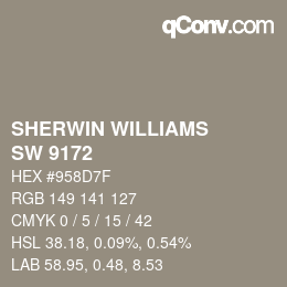 カラーコード: SHERWIN WILLIAMS<br>SW 9172 - Studio Clay | qconv.com