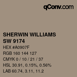 颜色代码: SHERWIN WILLIAMS<br>SW 9174 - Moth Wing | qconv.com