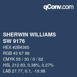 カラーコード: SHERWIN WILLIAMS<br>SW 9176 - Dress Blues | qconv.com