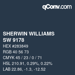 カラーコード: SHERWIN WILLIAMS<br>SW 9178 - In The Navy | qconv.com