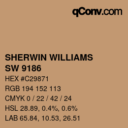 Color code: SHERWIN WILLIAMS<br>SW 9186 - Caramelized | qconv.com