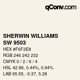 颜色代码: SHERWIN WILLIAMS<br>SW 9503 - Cheviot | qconv.com