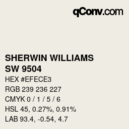 Farbcode: SHERWIN WILLIAMS<br>SW 9504 - Cold Foam | qconv.com