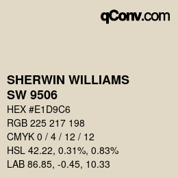 カラーコード: SHERWIN WILLIAMS<br>SW 9506 - Warm Winter | qconv.com