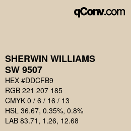 カラーコード: SHERWIN WILLIAMS<br>SW 9507 - Cream And Sugar | qconv.com