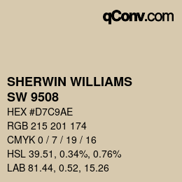 Color code: SHERWIN WILLIAMS<br>SW 9508 - Natural Wool | qconv.com