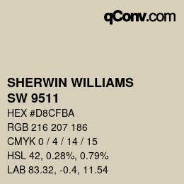 Color code: SHERWIN WILLIAMS<br>SW 9511 - Warm Oats | qconv.com