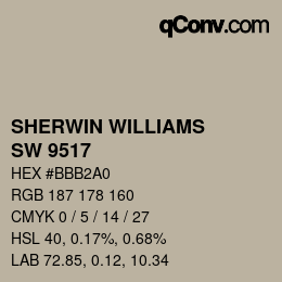 Color code: SHERWIN WILLIAMS<br>SW 9517 - Outrigger | qconv.com