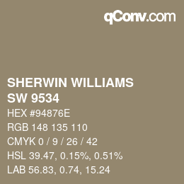 Color code: SHERWIN WILLIAMS<br>SW 9534 - River Reed | qconv.com